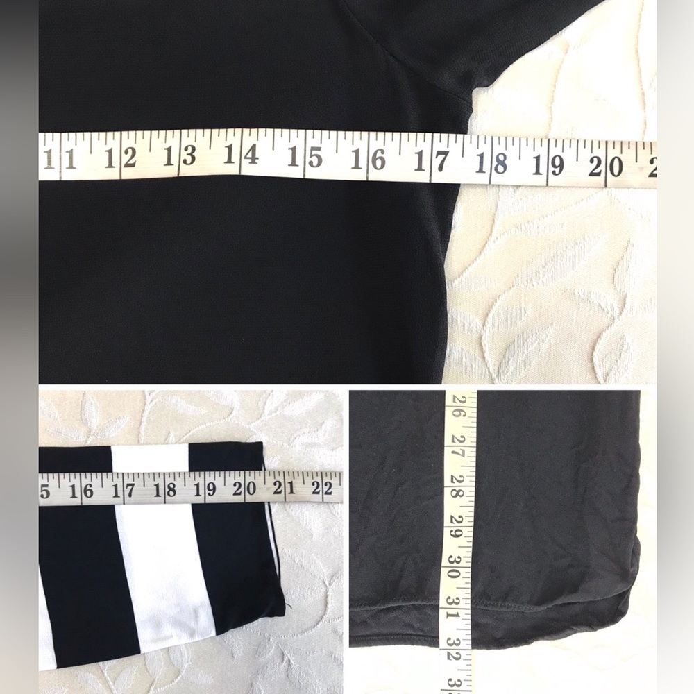 Zara Dress Womens Medium Black White Wringer Long Sleeve Above Knee Casual Party - Picture 5 of 6